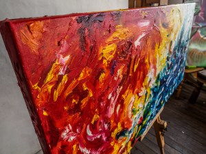 Original abstract oil painting by Rona Barugahare